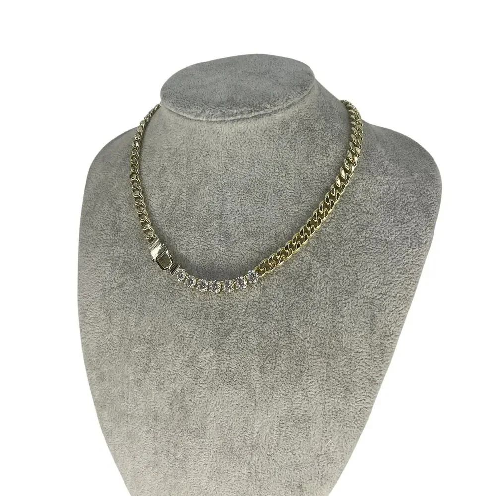 Melinda Maria Julian Loves Diamonds Cuban Chain Necklace 16" - Picture 3 of 12